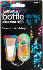 Bottle String Lights | Multi Colour USB Bottle Lights with Cork | LED String Lights Battery Operated | Bottle Lamp Kit & Battery Operated Lights for Bottles and Jars | Rechargeable Light