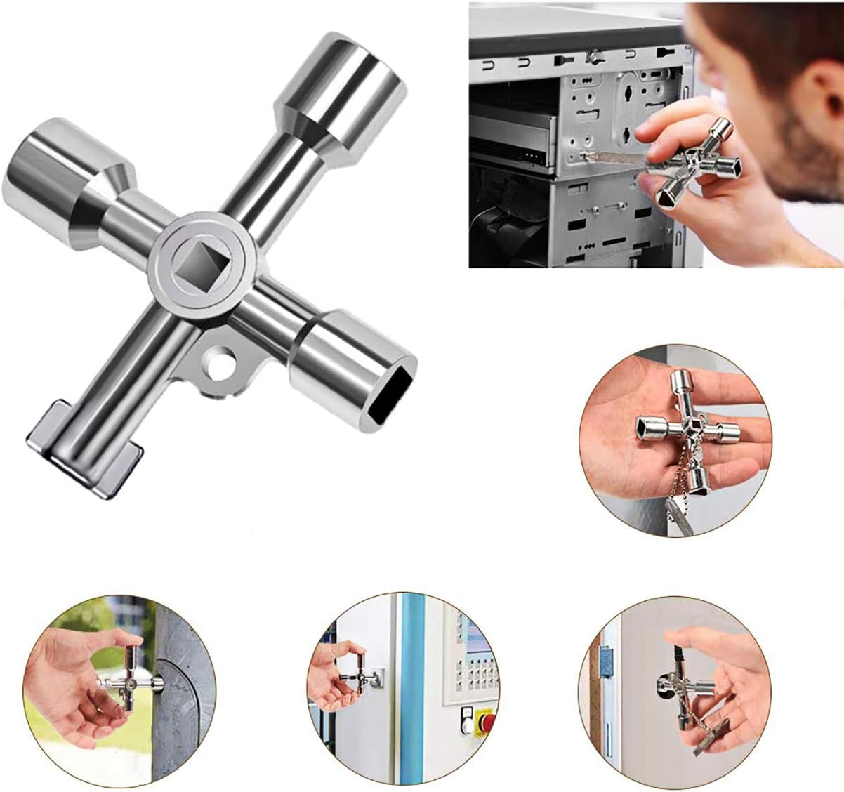 Tomario 4-in-1 Meter Box Gas Utilities Key Zinc Alloy