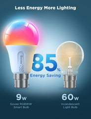 RGBWW Smart B22 WiFi Light Bulbs 9W 800LM 4 Pack