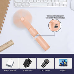 Portable Foldable Handheld Fan with Power Bank