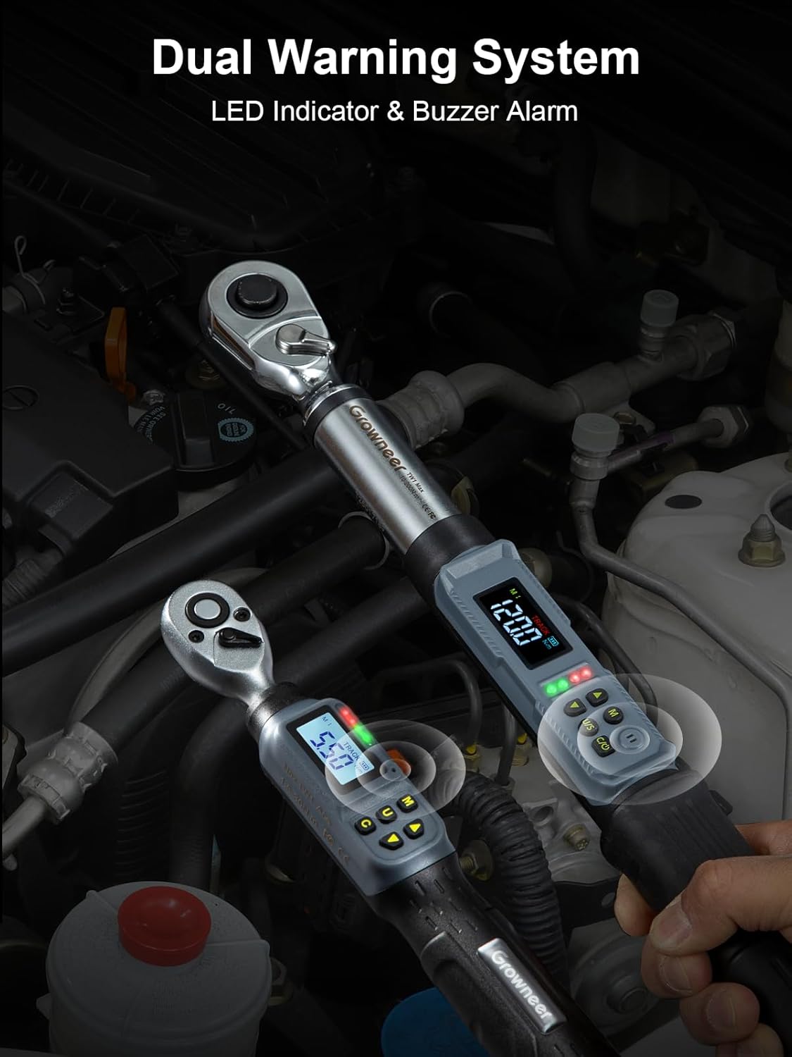 Digital Torque Wrench Set 1/4" & 1/2" Adjustable with LED