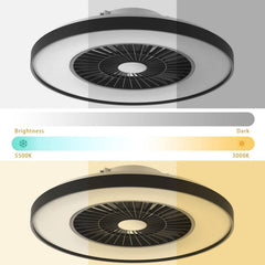 Smart LED Ceiling Light with Fan – Stepless Dimming & Wind Speed, Alexa/Google App Control, 40W Light + 20W Fan