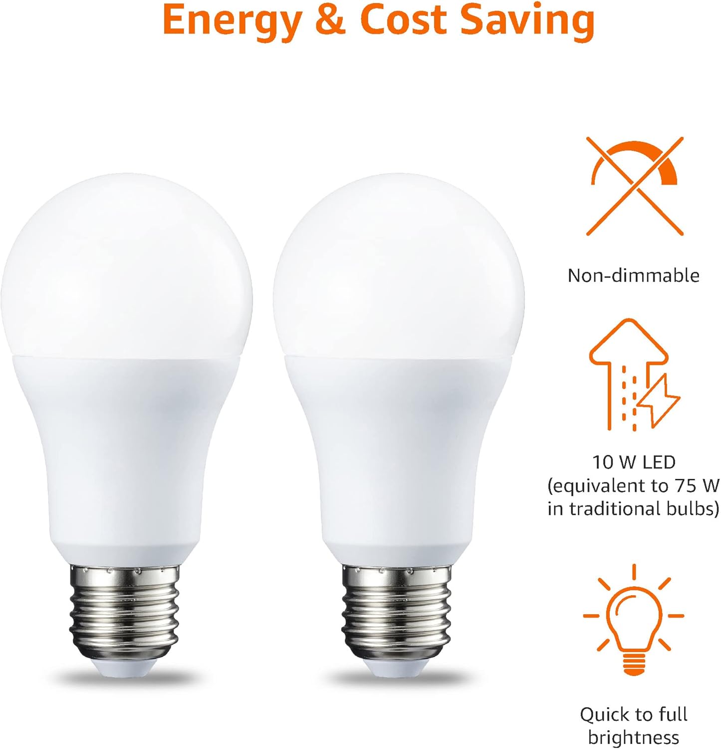 10.5W LED E27 Bulb Warm White 1055lm Non-Dimmable Pack of 2