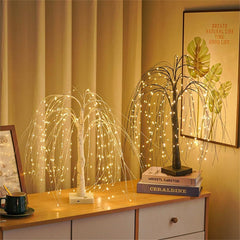 LED Willow Tree Table Lights with 192 LEDs, 20 Inch Decorative Branch Lamp with 8 Lighting Modes for Home and Event Décor