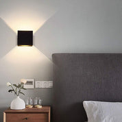 Modern LED Wall Lights for Living Room – 6W Black Aluminum Up Down Indoor Wall Lamp, Hardwired Sconce Lighting for Bedroom, Hallway & Home Decor