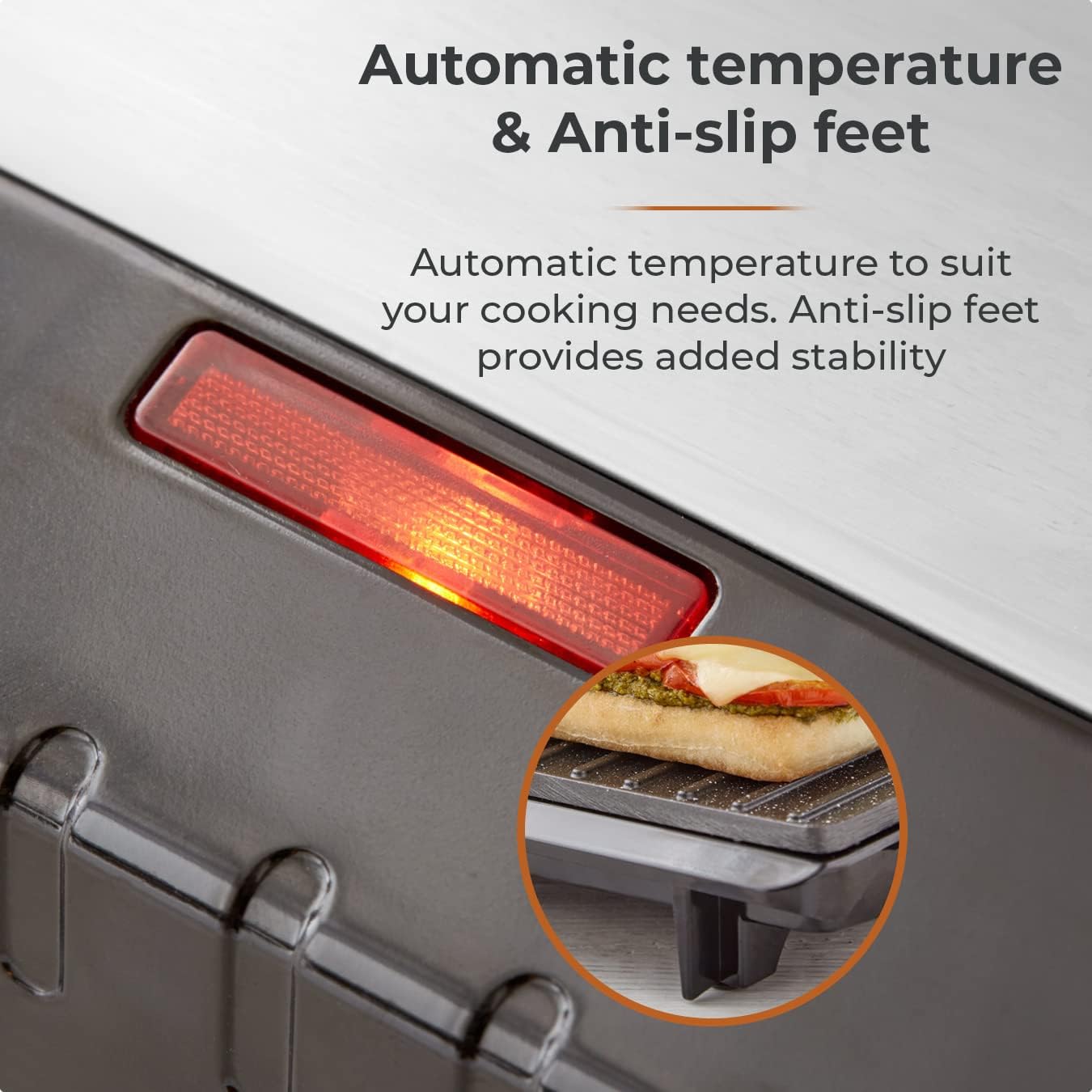 Health Grill & Panini Press 750W with Non-Stick Cerastone Coating