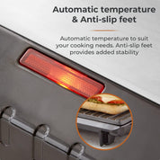 Health Grill & Panini Press 750W with Non-Stick Cerastone Coating