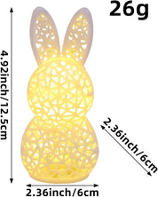 Lighted Easter Bunny Figurine Lamp – Hollow 3D Printed LED Rabbit Decorative Light