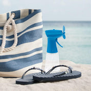 Benross 40239 Water Mist Spray Fan/Handheld Cooling Device/Portable For Holidays, Beach Trips, Sports Events, Office Use & Travel Use/Blue Colour