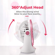 OCOOPA USB Desk Fan Table Fan with Strong Airflow & Quiet Operation, Portable Cooling Fan Speed Adjustable 360°Rotatable Head for Home Office Bedroom Table and Desktop