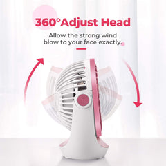 OCOOPA USB Desk Fan Table Fan with Strong Airflow & Quiet Operation, Portable Cooling Fan Speed Adjustable 360°Rotatable Head for Home Office Bedroom Table and Desktop