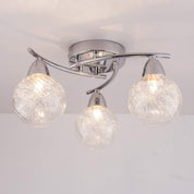 3xG9 LED Semi-Flush Ceiling Light – Polished Chrome Finish, 12W Natural White Lighting for Living Rooms, Bedrooms, Kitchens, and Hallways