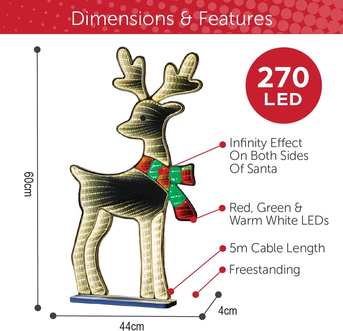 Infinity mirror effect elf light display