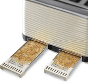 Inspire 4 Slice Toaster Cream – Extra Wide Slots, High Lift, 6 Browning Levels, 1800W, LED Buttons, Premium Textured Finish