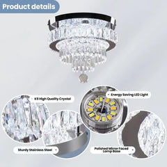 Modern Crystal LED Ceiling Light, 11.8