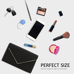 Elegant Faux Suede Evening Clutch Bag for Women – Wedding & Party Purse with Chain