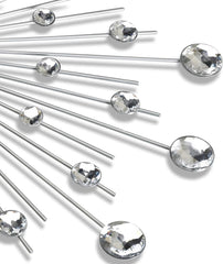 Crystal Diamond Flower Wall Clock, 50cm Silent Modern Metal Wall Art for Home Décor