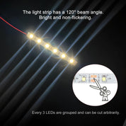 15 PCS 100mm Prewired LED Strip Lights 12-18V White 2335 SMD