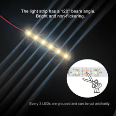 15 PCS 100mm Prewired LED Strip Lights 12-18V White 2335 SMD