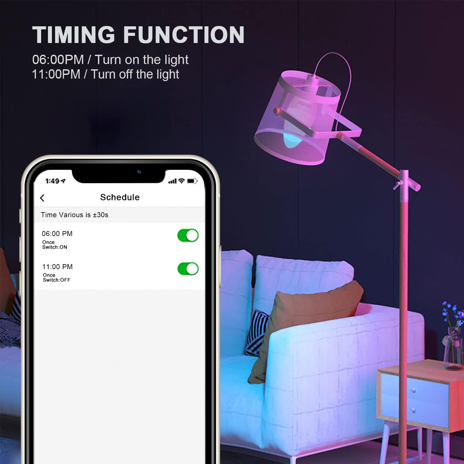 B22 Smart WiFi RGB Candle Bulb 6W 600lm