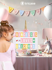 Pink A4 LED Lightbox with 312 Letters & Emoji, USB Powered