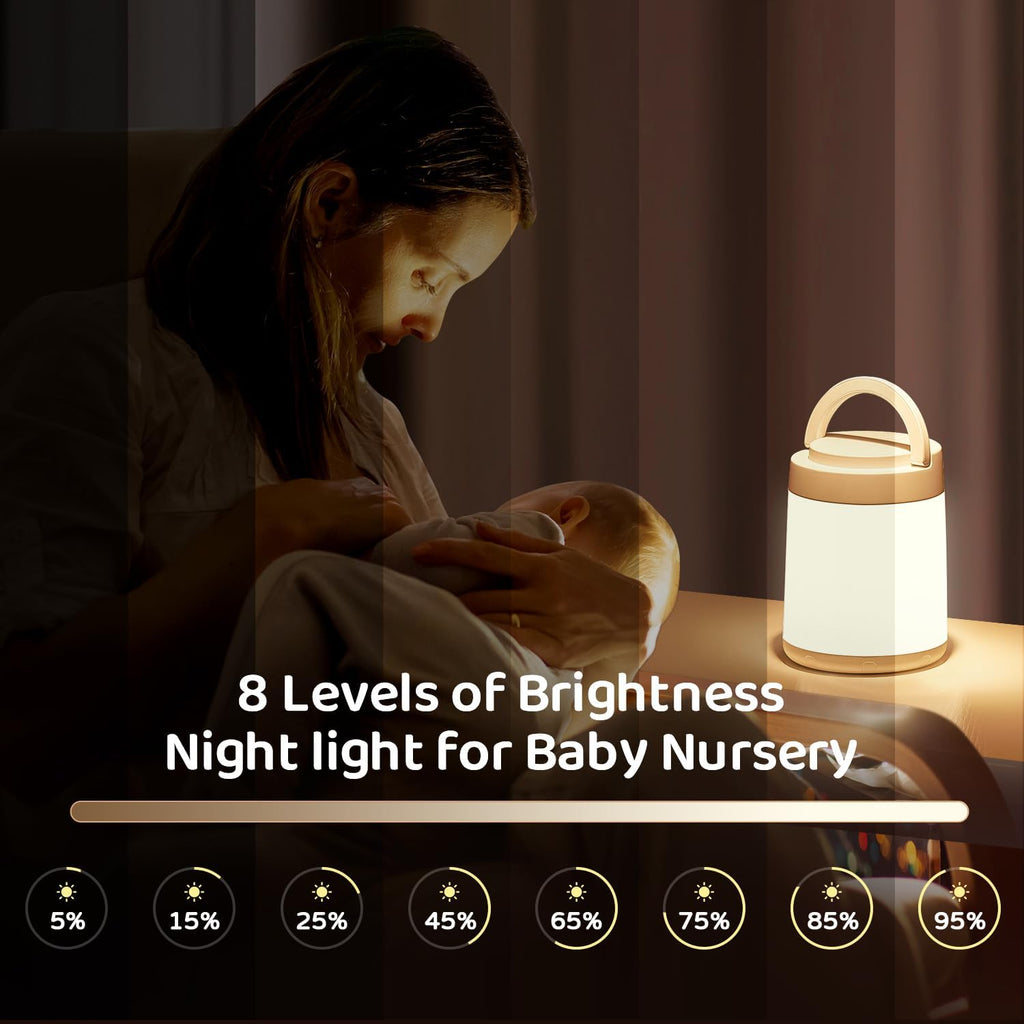 Kids Night Light Baby Lamp, Touch Dimmable LED Lamp with 10 Colors