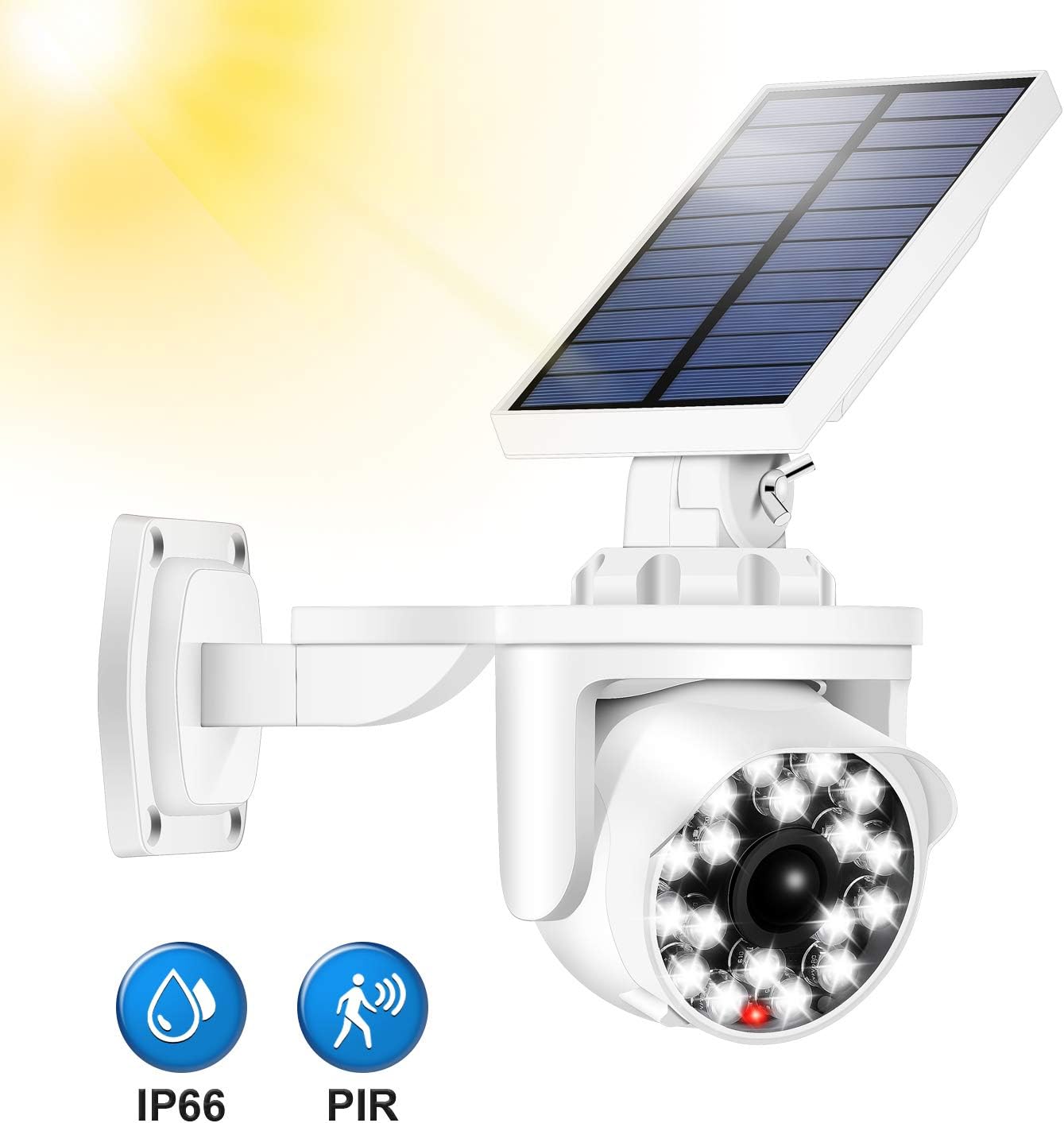 Solar Motion Sensor Security Light, 360° Rotatable, 18 LEDs, 4400mA, IP66 Waterproof, Eco-Friendly for Gardens, Driveways, and Pathways