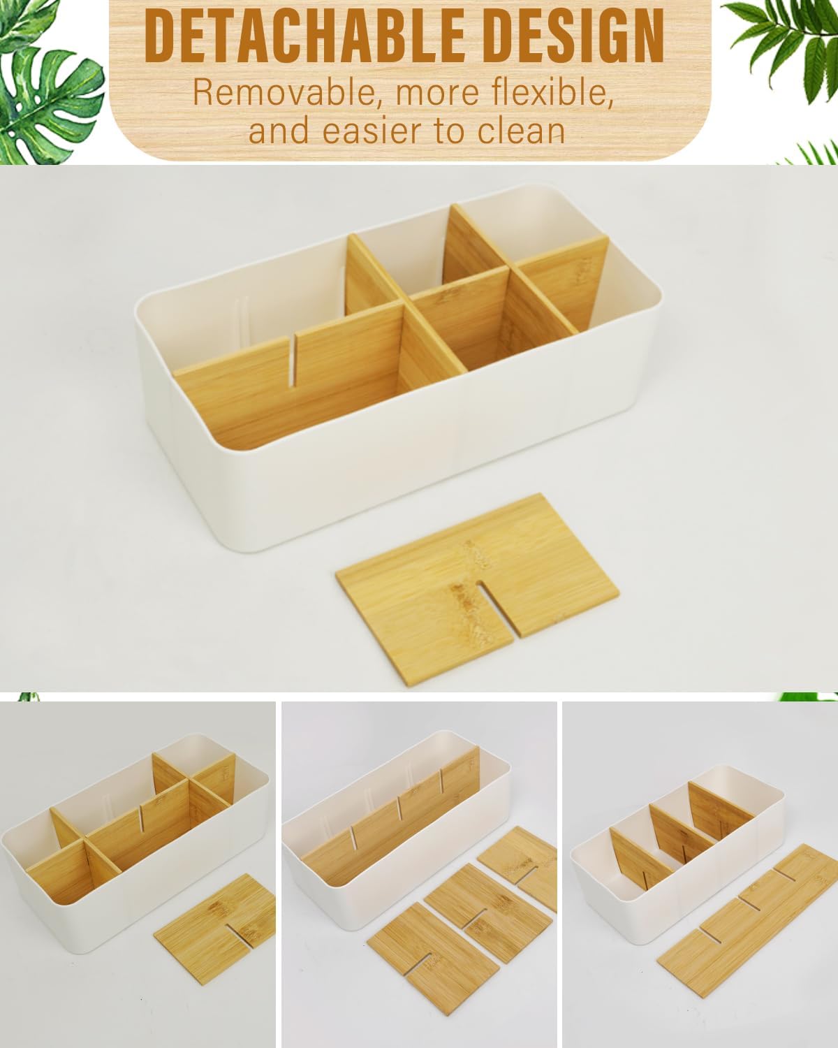 8-Compartment Desk Organiser – White Multifunctional Pen & Office Accessory Holder