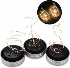 Solar Powered Lid Insert Fairy String Light Party Decor Lamp for Mason Jar - Warm White