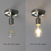 Brushed Industrial Ceiling Pendant Light, One-Head E27 Hanging Lamp Without Shade, Modern Loft Style for Kitchen, Bedroom, Hallway