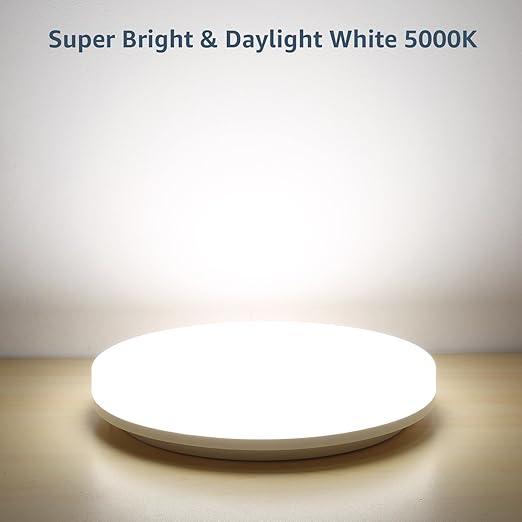 15W 1500LM LED Ceiling Light, IP54 Waterproof, 100W Equivalent, Modern Flush Mount for Bathroom, Kitchen, Porch, Bedroom & More.