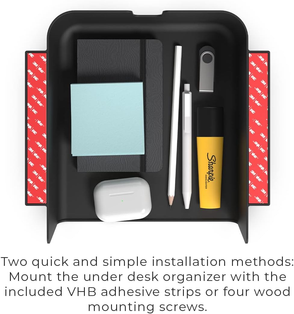 Under Desk Storage Shelf – Mountable Drawer Organizer with Cable Management Tray