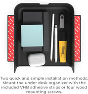 Under Desk Storage Shelf – Mountable Drawer Organizer with Cable Management Tray