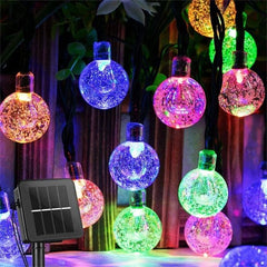 30 LED 10Ft/3M Solar String Lights, Solar Powered Waterproof Garden Lights Crystal Ball Decorative Lights Indoor Outdoor for Garden, Patio, Yard, Christmas Tree (Warm White)