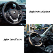 Universal Soft Microfiber Leather Steering Wheel Cover – Anti-Slip, Breathable, Beige