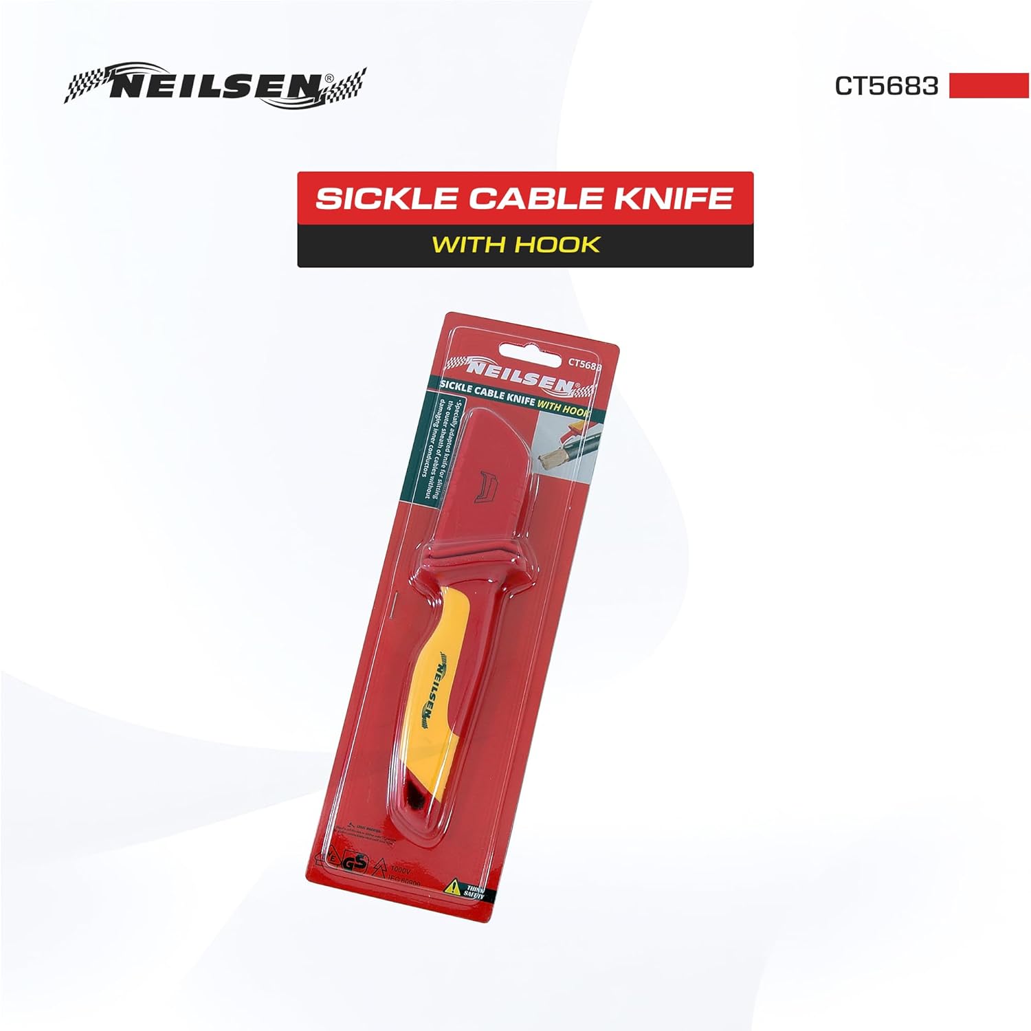 Neilsen CT5683 - VDE Insulated Cable Knife with Hook: Safe Cable Cutting Tool