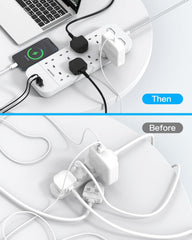 8-Way Extension Lead with 4 USB Ports, 1800J Surge Protected Power Strip 1.8M