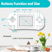 16 Bit Handheld Game Console – 220 Built-in Retro HD Games, 3.0" Screen, Gift for Kids & Adults