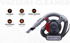 BLACK+DECKER Bagless Car Vacuum Cleaner 12V Dustbuster with Flexi Hose