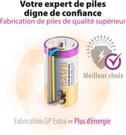 GP Extra battery with cross-section view on a light background