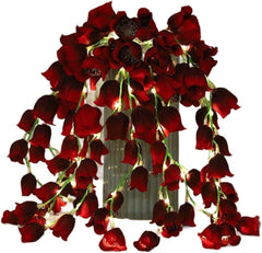 String Night Light – Hanging Artificial Flower Fairy Lamp, Floral Party Garland for Home, Garden, and Event Decoration