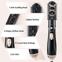 Hair Dryer Brush – 4-in-1 Hot Air Styler, Lightweight Blow Dry Brush for Short Hair