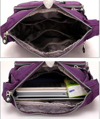 Women’s Waterproof Nylon Crossbody Bag – Lightweight Multi-Pocket Travel Tote