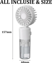 Hand Held Fans Hand Fan Rechargeable Hand Held Fans Rechargeable Electric Hand Fan Face Fan 4-Speed Adjustment 90° Foldable Suitable for Travel Camping and Outdoor Use (White)