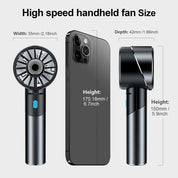 Handheld Fan,Ultra-Portable 7000 RPM Turbo Mini Fan with 16H Battery,4-Speed USB Rechargeable Metal Design | Pocket Fan for Travel/Outdoor/Home/Office,Gift for Men & Women (Alloy Construction)