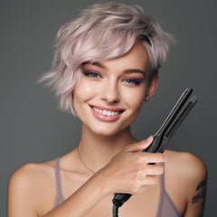 Pencil Hair Straightener for Short Hair, Dual Voltage, Adjustable Temp & Auto Shut-Off