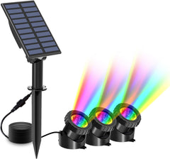 Solar Pond Lights – 3-in-1 Submersible Landscape Spotlights, IP68 Waterproof, 2 Modes