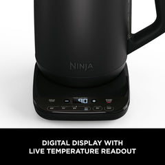 Ninja Perfect Temperature Kettle 1.7L – LED Display, Rapid Boil, Temperature Control & Keep Warm – Black & Copper