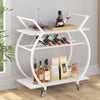 LVB 2-Tier White Drinks Trolley – Modern Rolling Bar Cart with Shelves & Wine Rack