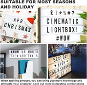104pcs LED Cinema Light Box Letters Numbers & Symbols – 65x35mm